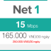 Gói cước Net1Plus cáp quang viettel 30 Mbps giá chỉ 165000 - 185000